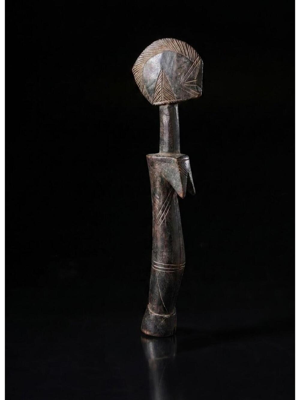Mossi Biiga Fertility Doll 13 inch Burkina Faso Hand-Carved Dark Wood Folk Art